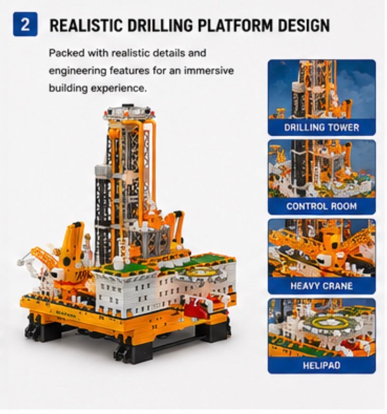 Offshore Oil Drilling Platform Building Set – 3,271 Piec