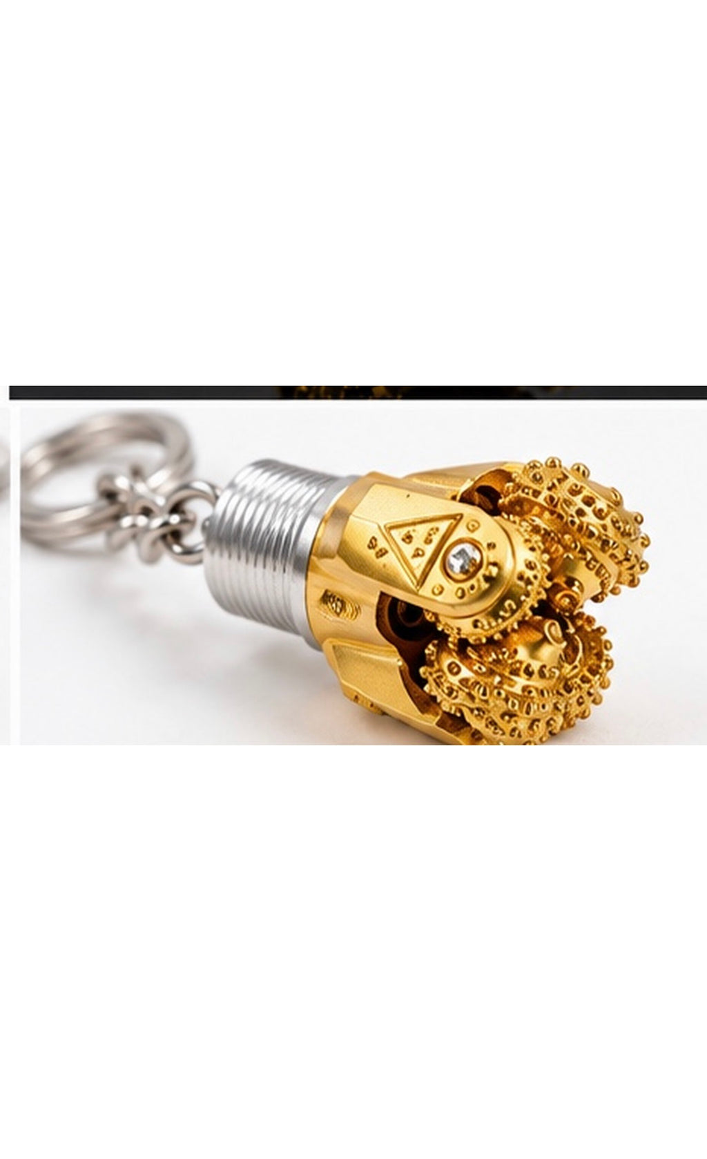 Oilfield Drill Bit Keychain – Rotating Roller Cone Design