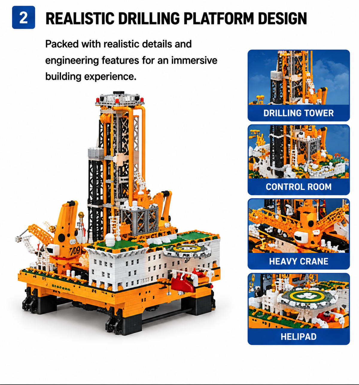 Offshore Oil Drilling Platform Building Set – 3,271     PIECES