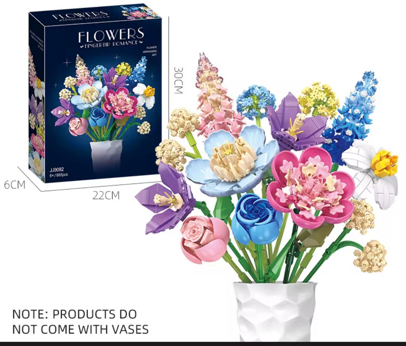 Rose Flowers Plants Bouquet Bouquet Plastic Building Block Set