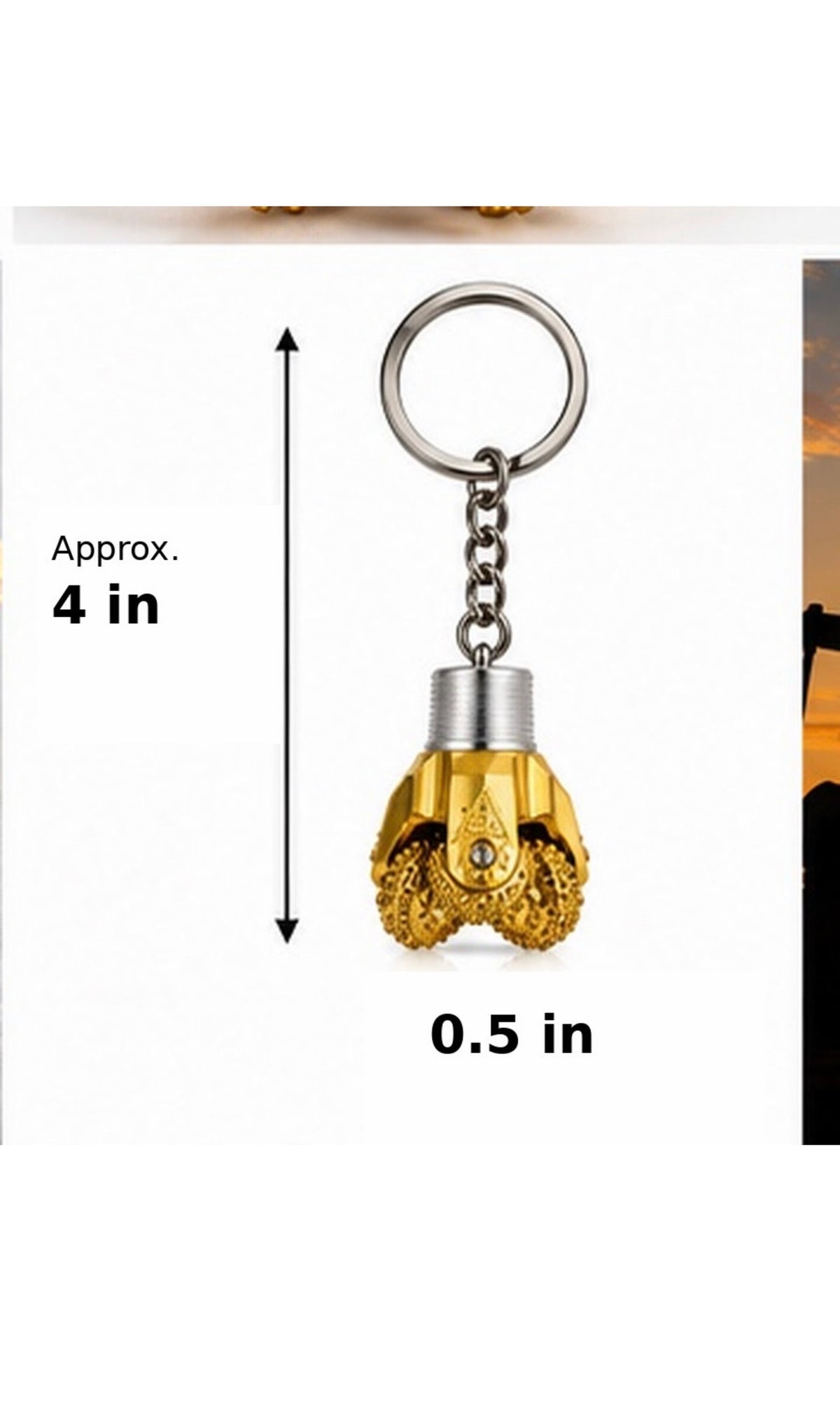 Oilfield Drill Bit Keychain – Rotating Roller Cone Design
