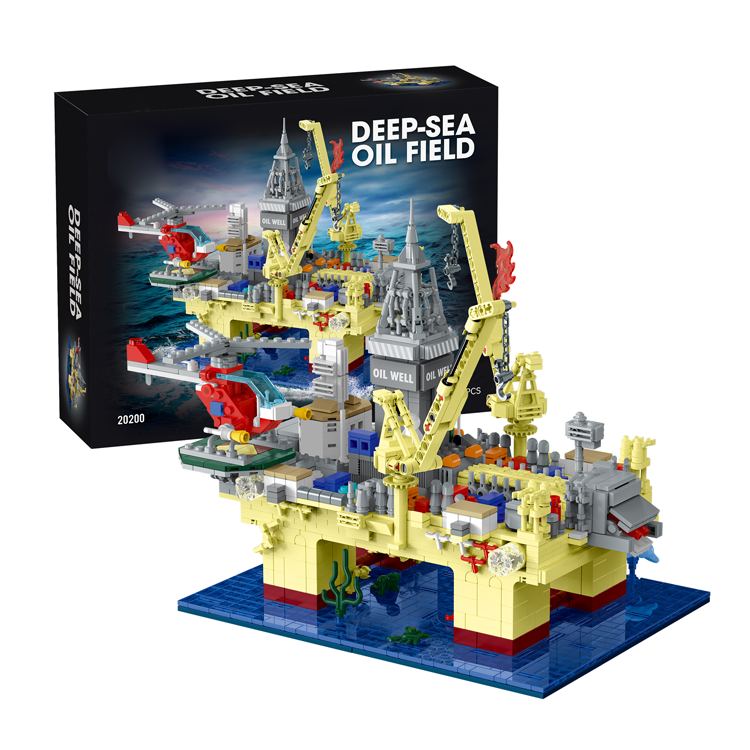 Deep Sea Oil Rig Building Kit for Kids Educational DIY Toy with Submarine & Ocean Explorer Features