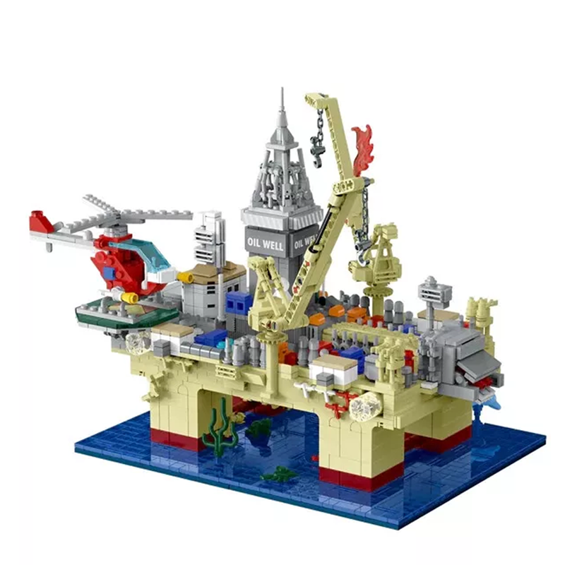 Deep Sea Oil Rig Building Kit for Kids Educational DIY Toy with Submarine & Ocean Explorer Features