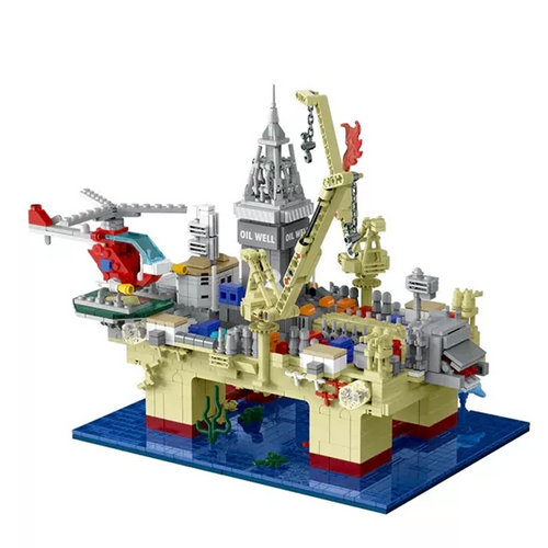 Deep Sea Oil Rig Building Kit for Kids Educational DIY Toy with Submarine & Ocean Explorer Features