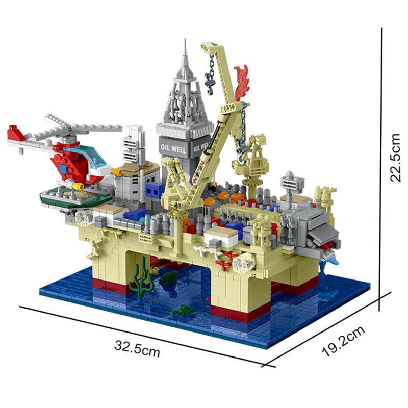Deep Sea Oil Rig Building Kit for Kids Educational DIY Toy with Submarine & Ocean Explorer Features