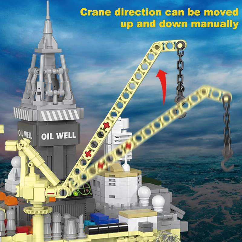 Deep Sea Oil Rig Building Kit for Kids Educational DIY Toy with Submarine & Ocean Explorer Features