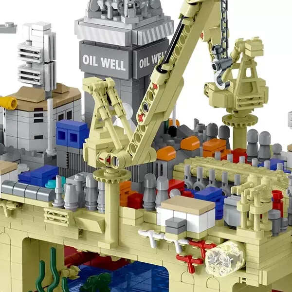 Deep Sea Oil Rig Building Kit for Kids Educational DIY Toy with Submarine & Ocean Explorer Features