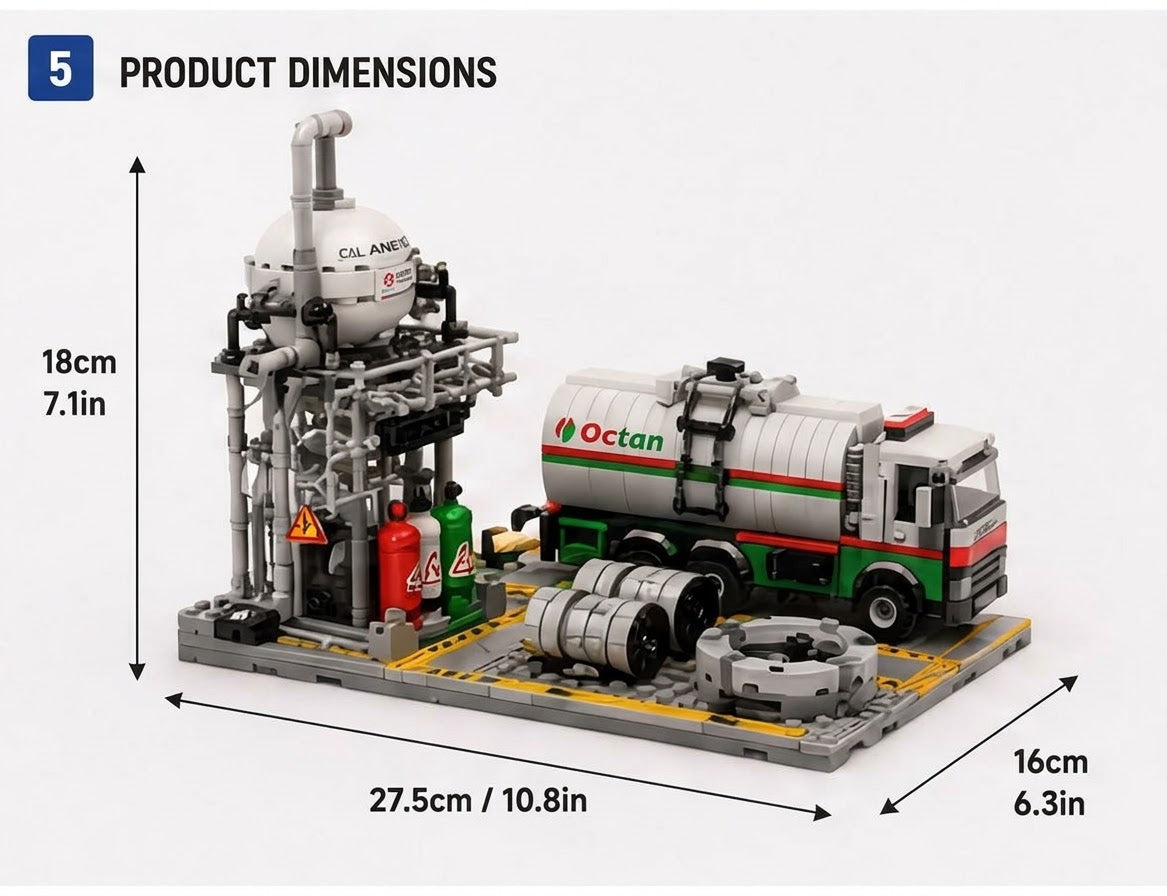 Chemical Plant Loading Station Building Set – 719 Pieces.