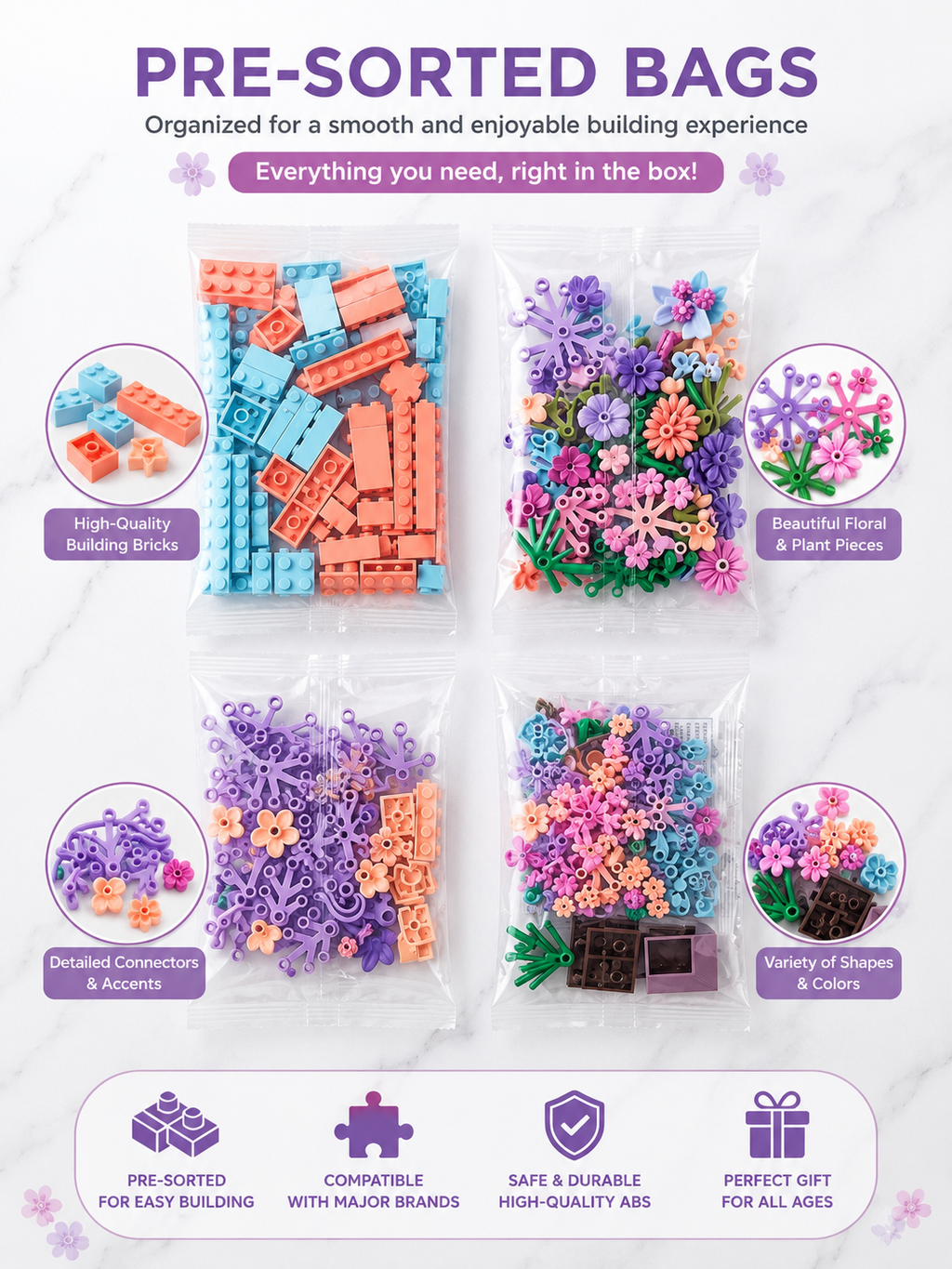 Moon Flower Blocks Flower Bundle