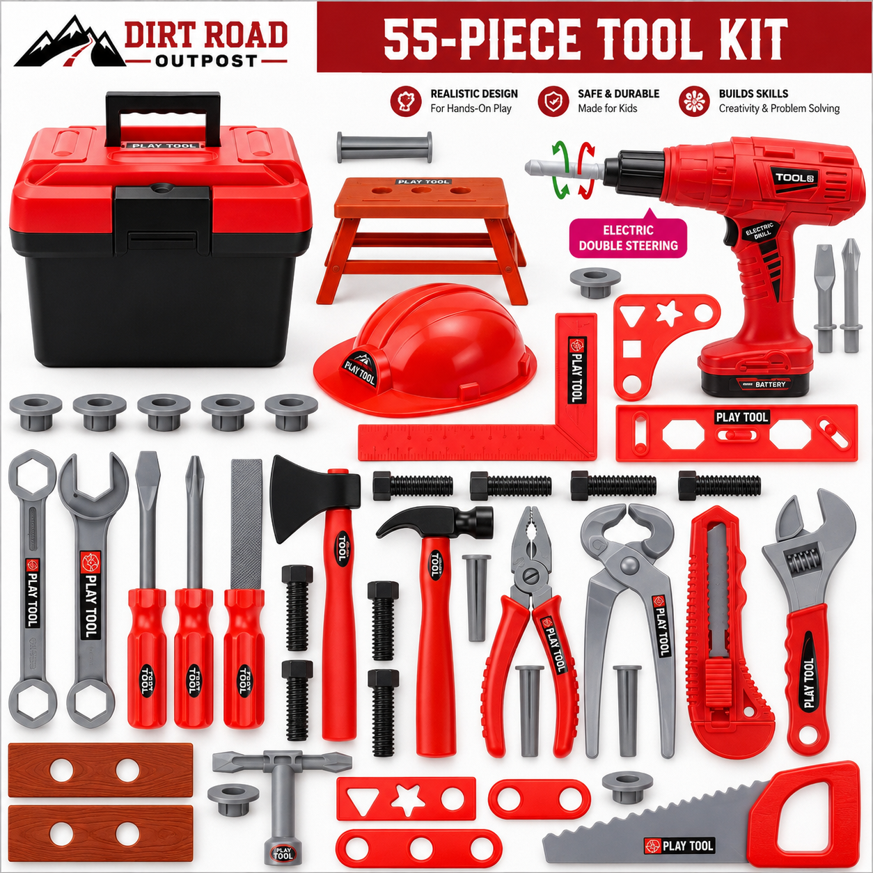 Plastic Electronic Mechanic Tool Box Set for Garden Drill and Screw
