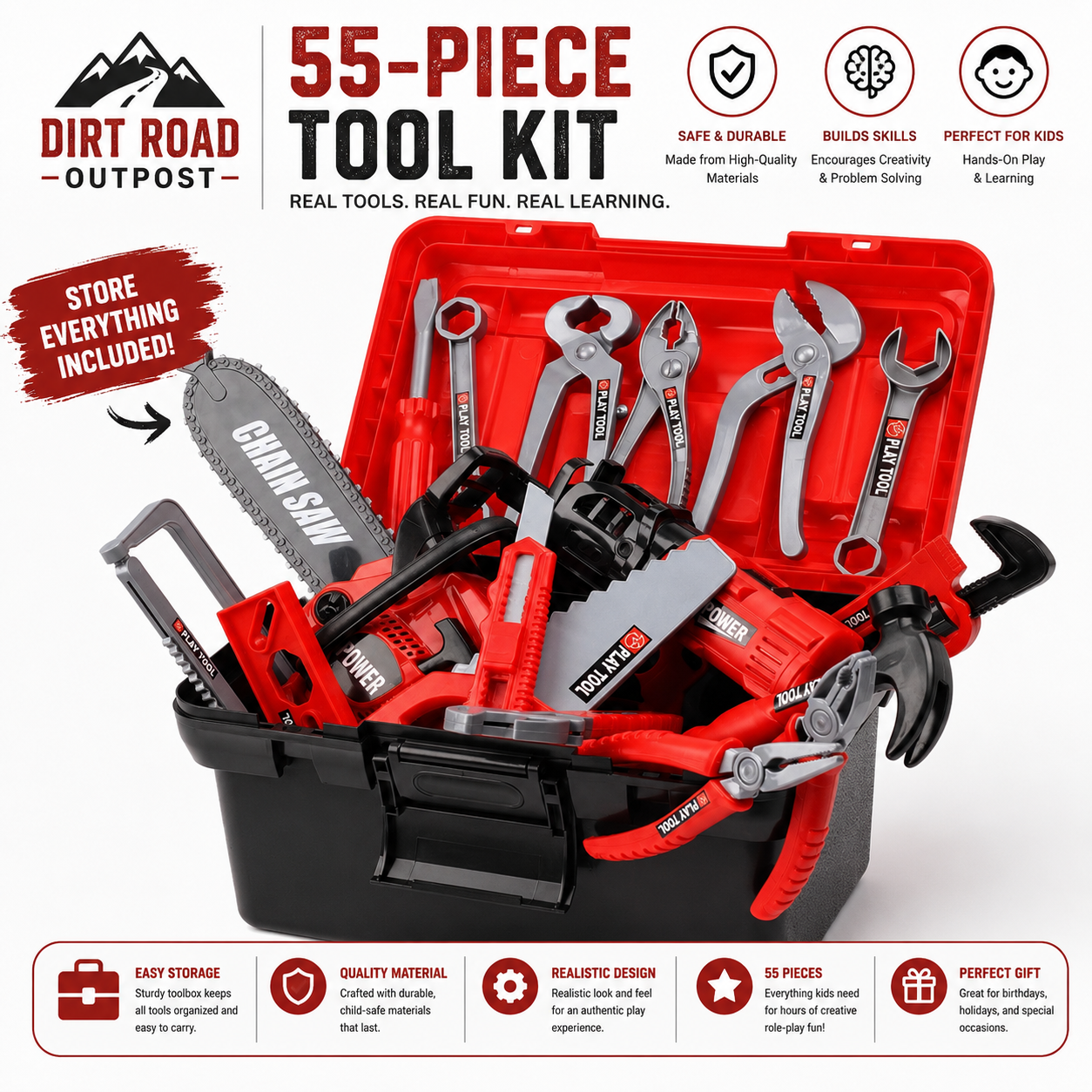 Plastic Electronic Mechanic Tool Box Set for Garden Drill and Screw