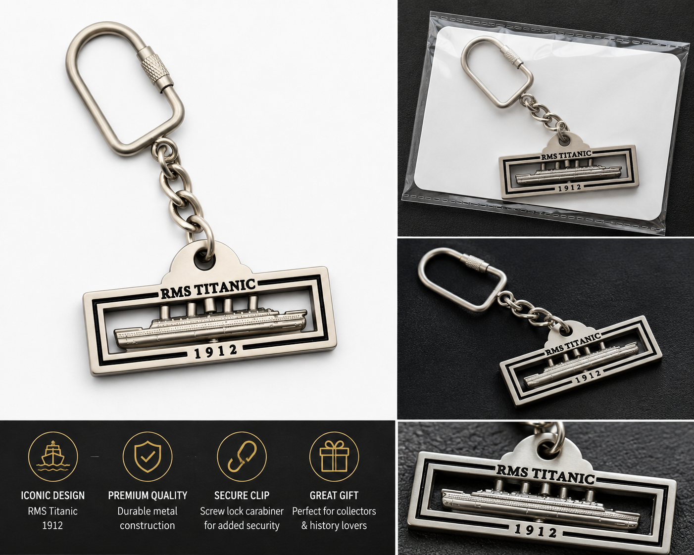 RMS Titanic Ship Keychain