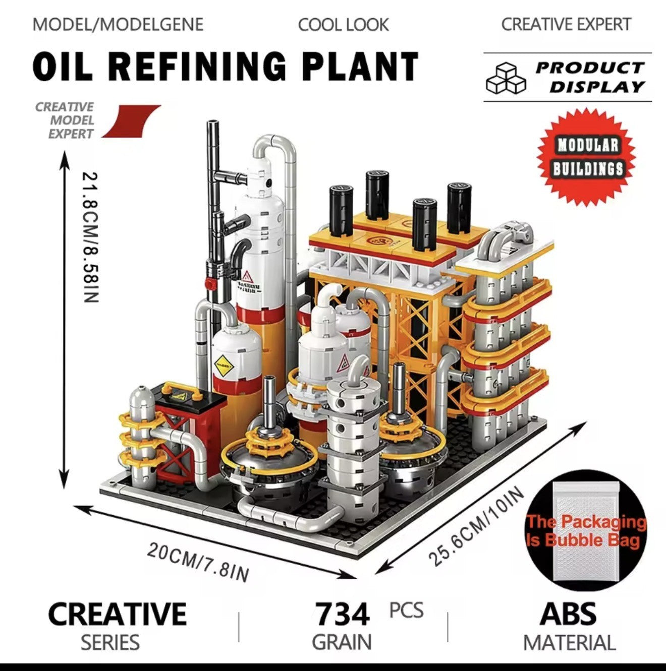 Refining Pipeline Assembly Pumping City Street View Building Block Toy