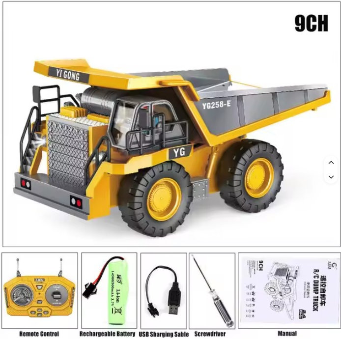 RC Dump Truck Toy for Boys, Remote Control Play Truck Construction Vehicle