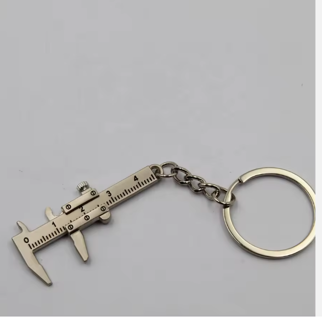 Mini Metal Sliding Vernier Measuring Tool Callipers Ruler Keychain