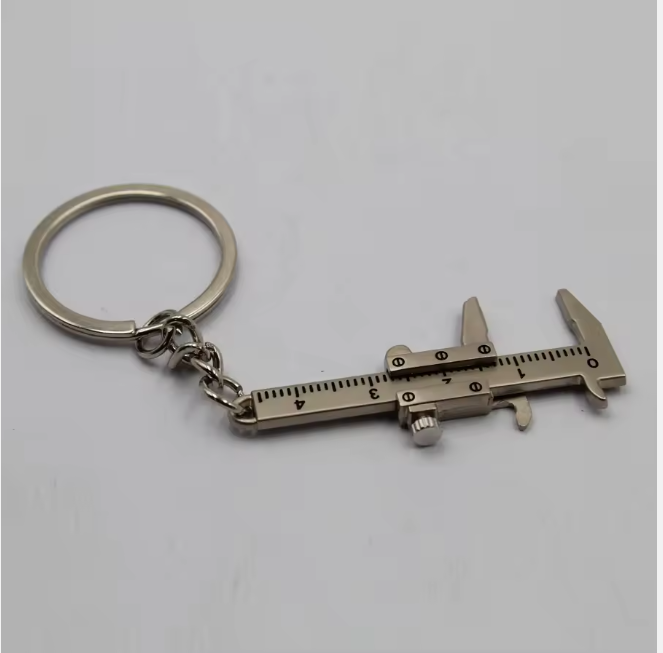 Mini Metal Sliding Vernier Measuring Tool Callipers Ruler Keychain