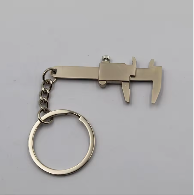 Mini Metal Sliding Vernier Measuring Tool Callipers Ruler Keychain