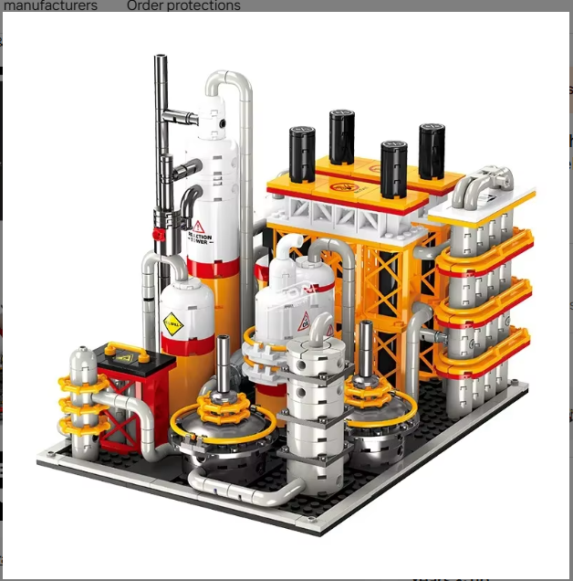 Refining Pipeline Assembly Pumping City Street View Building Block Toy