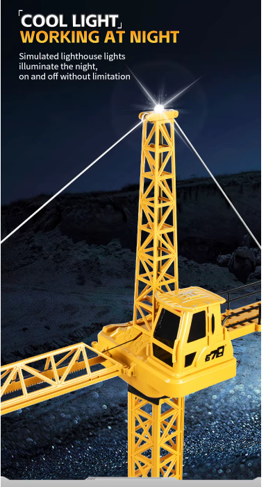 RC Tower Crane for Kids - 50.4 Inches Remote Control Crane Toy