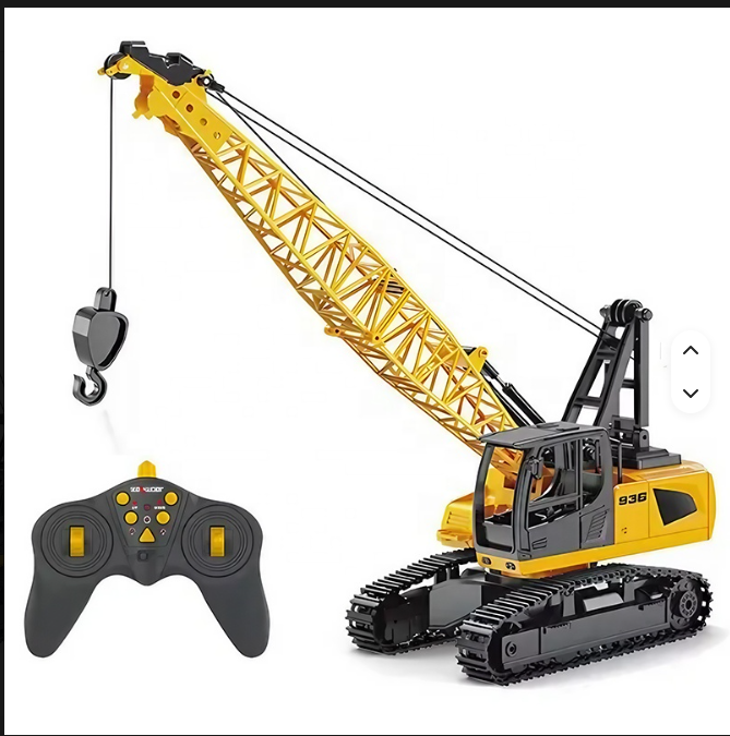 RC Crawler Cranes Truck Toy with Rotatable Fuselage Workbench and Liftable Robotic Arm