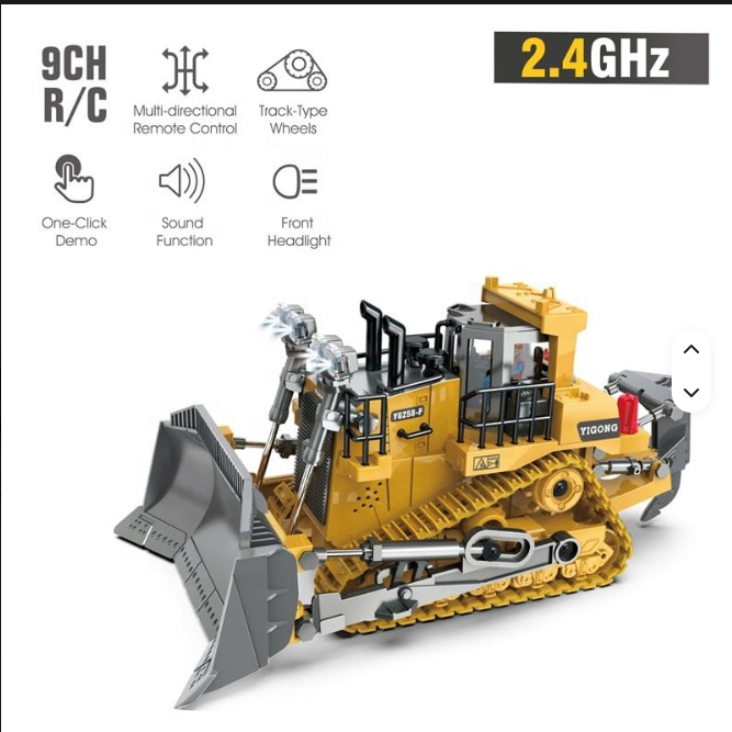 RC Bulldozer Toy for Kids 11-Channel Remote Control