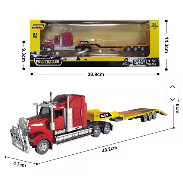 Flatbed Trailer Static Model Car for Boys Girls Collection Gifts