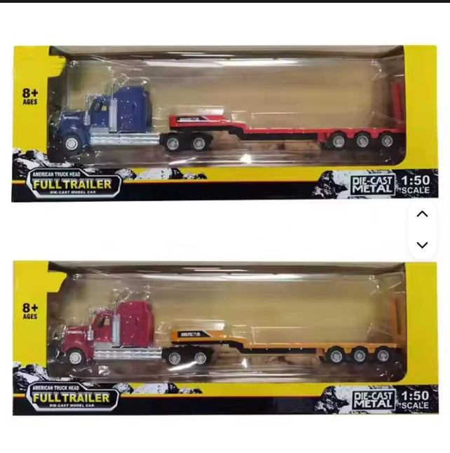 Flatbed Trailer Static Model Car for Boys Girls Collection Gifts