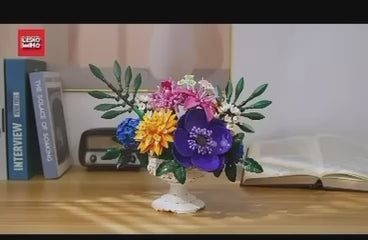 Miniature Flowers Plants Bouquet Building Set